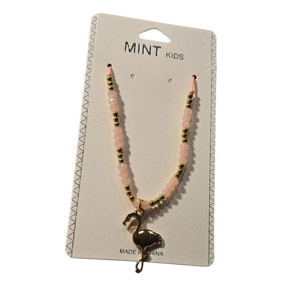 Kids Beaded Flamingo Pendant Necklace Or Bracelet | ASSORTED COLORS - Picture 2 of 11
